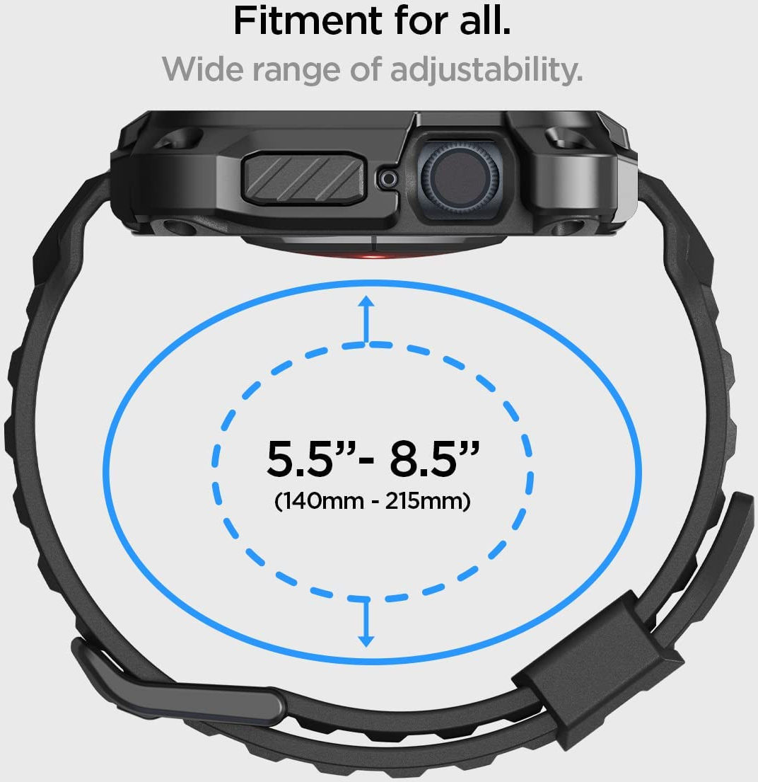 Spigen Tough Armor Pro - Apple Watch 7 / 8 / 9 45MM Case en Bandje - Metal afbeelding 5