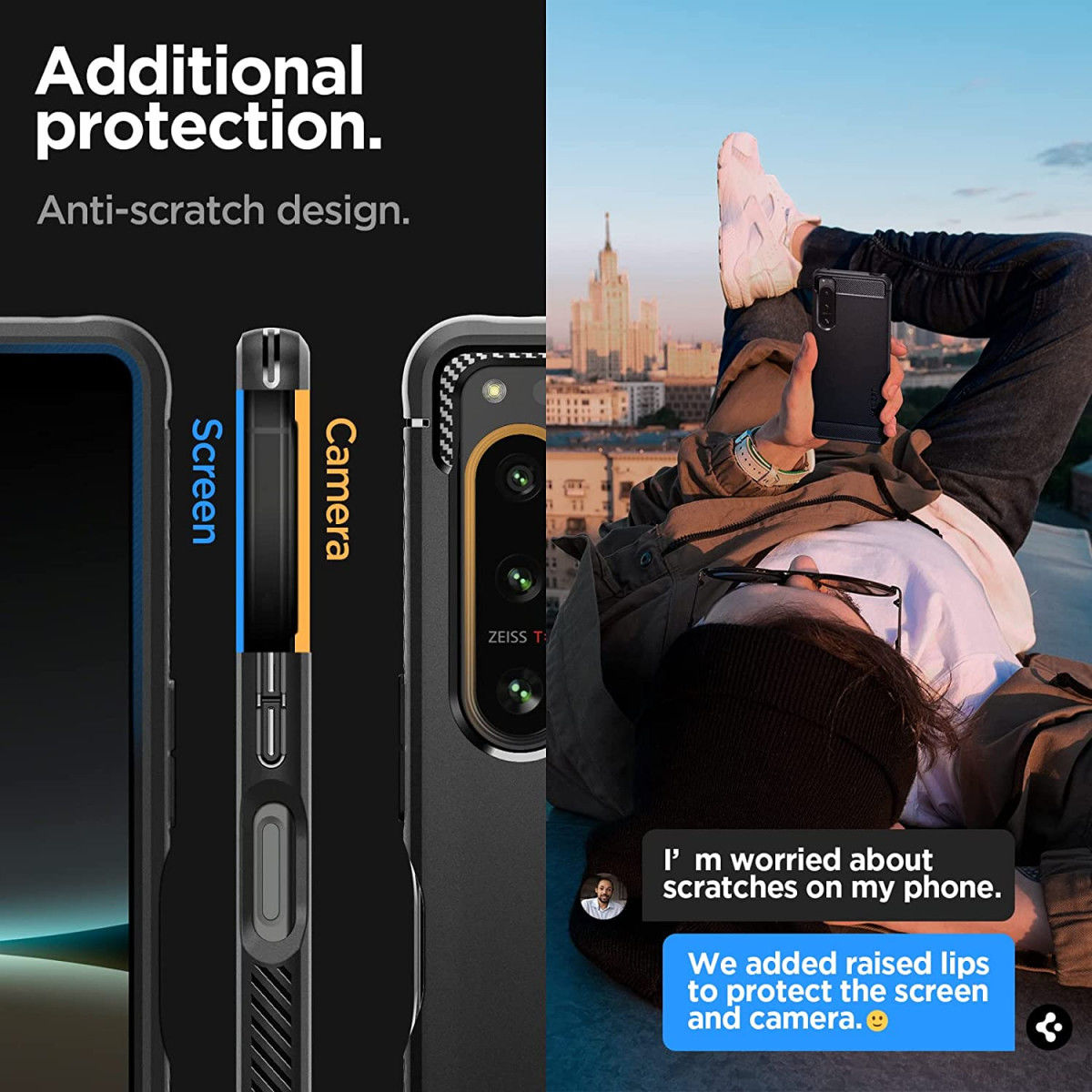 Spigen Rugged Armor Sony Xperia 5 IV Hoesje Back Cover Zwart afbeelding 5