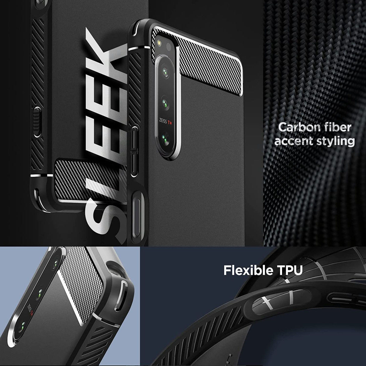 Spigen Rugged Armor Sony Xperia 5 IV Hoesje Back Cover Zwart afbeelding 6