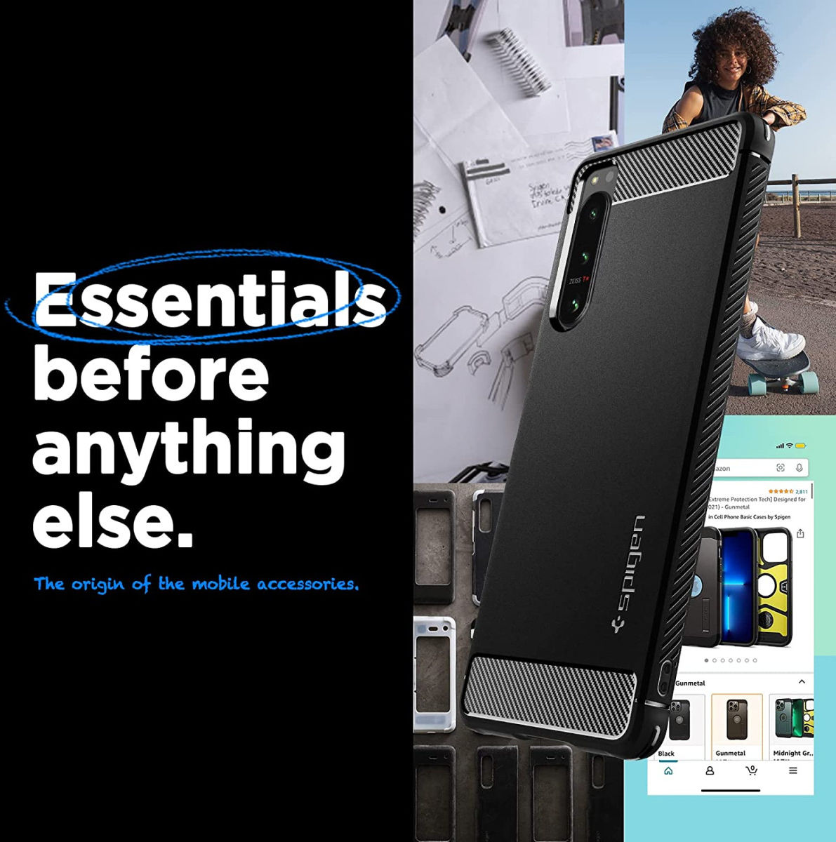 Spigen Rugged Armor Sony Xperia 5 IV Hoesje Back Cover Zwart afbeelding 8