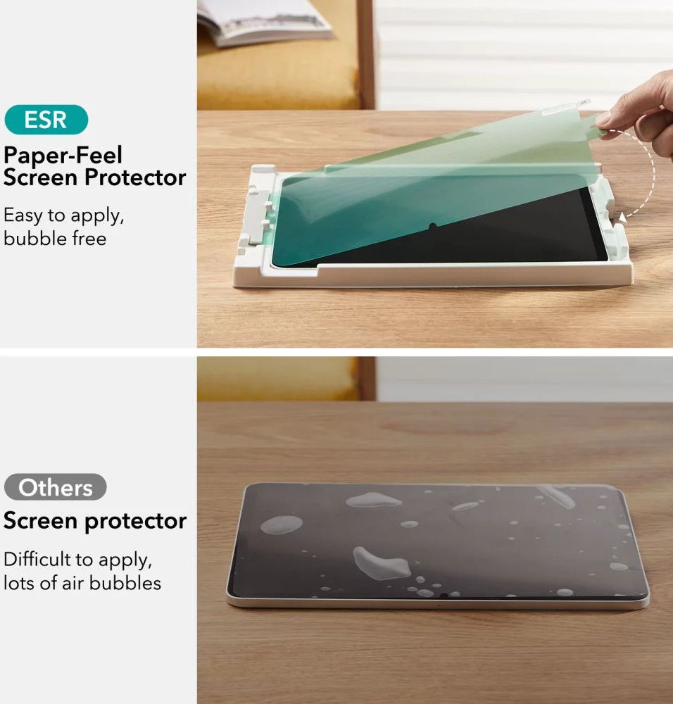 ESR Paper Feel iPad 10.9 (2022) Screen Protector Papier Gevoel 2-Pack afbeelding 8