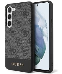 Guess Samsung Galaxy S23 Hoesje Hard Case 4G Logo Plate Zwart