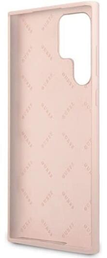 Guess Samsung S23 Ultra Hoesje Siliconen Hard Case Gold Logo Roze afbeelding 6