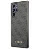 Guess Samsung Galaxy S23 Ultra Hoesje Hard Case 4G Logo Metal Zwart