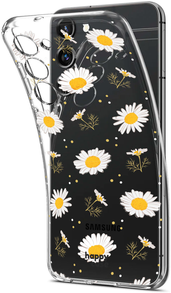 HappyCase Samsung Galaxy S23 Hoesje Flexibel TPU Bloemen Print afbeelding 2