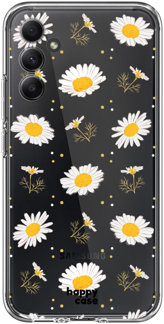 HappyCase Samsung Galaxy A34 Hoesje Flexibel TPU Bloemen Print afbeelding 1