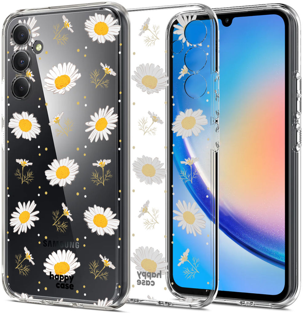 HappyCase Samsung Galaxy A34 Hoesje Flexibel TPU Bloemen Print afbeelding 2
