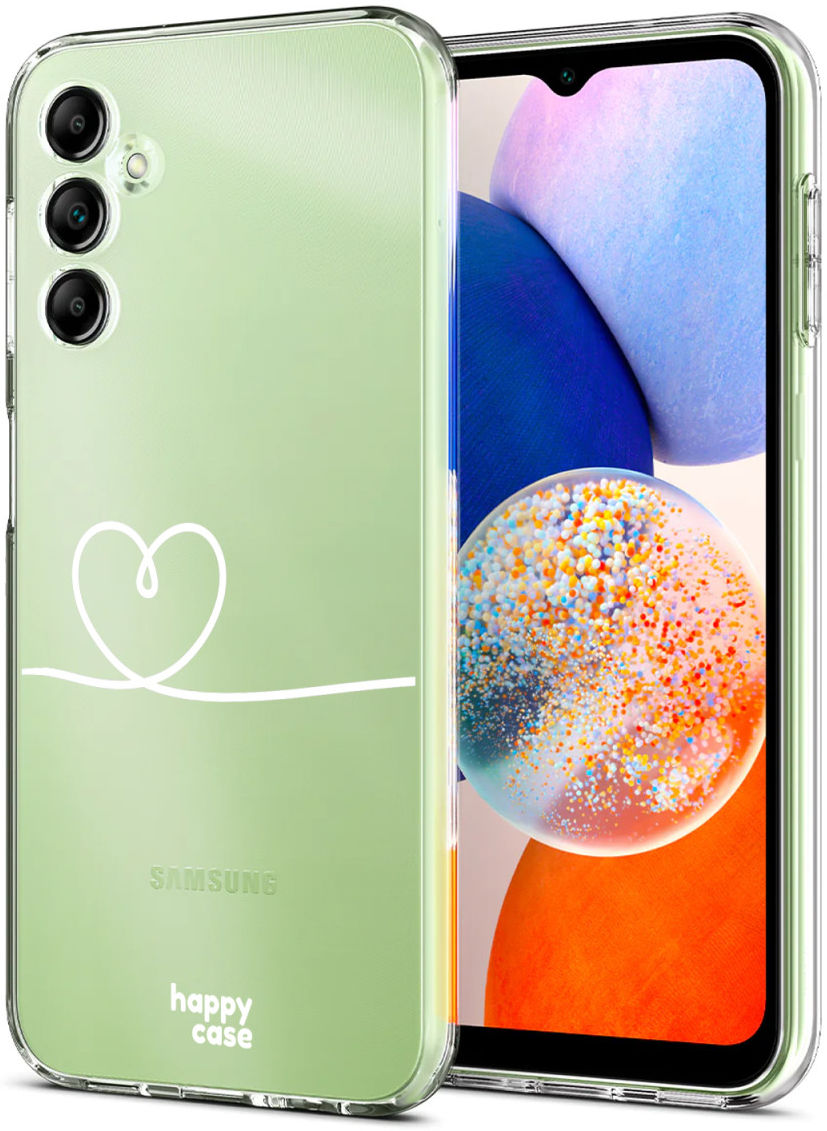 HappyCase Samsung Galaxy A14 Hoesje Flexibel TPU Hartje Print afbeelding 2