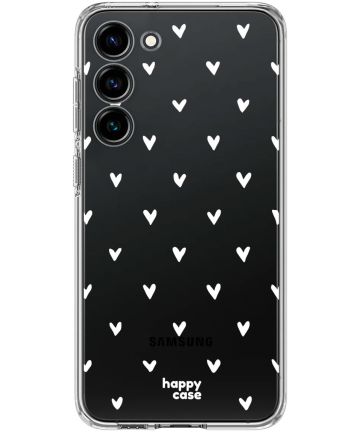 HappyCase Samsung Galaxy S23 Hoesje Flexibel TPU Hartjes Print Hoesjes