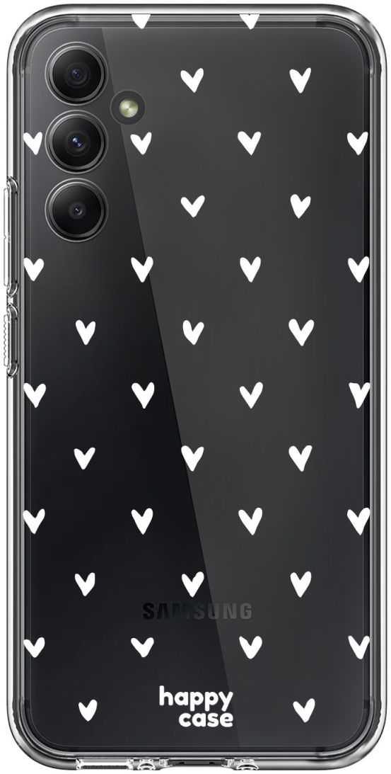 HappyCase Samsung Galaxy A34 Hoesje Flexibel TPU Hartjes Print afbeelding 1