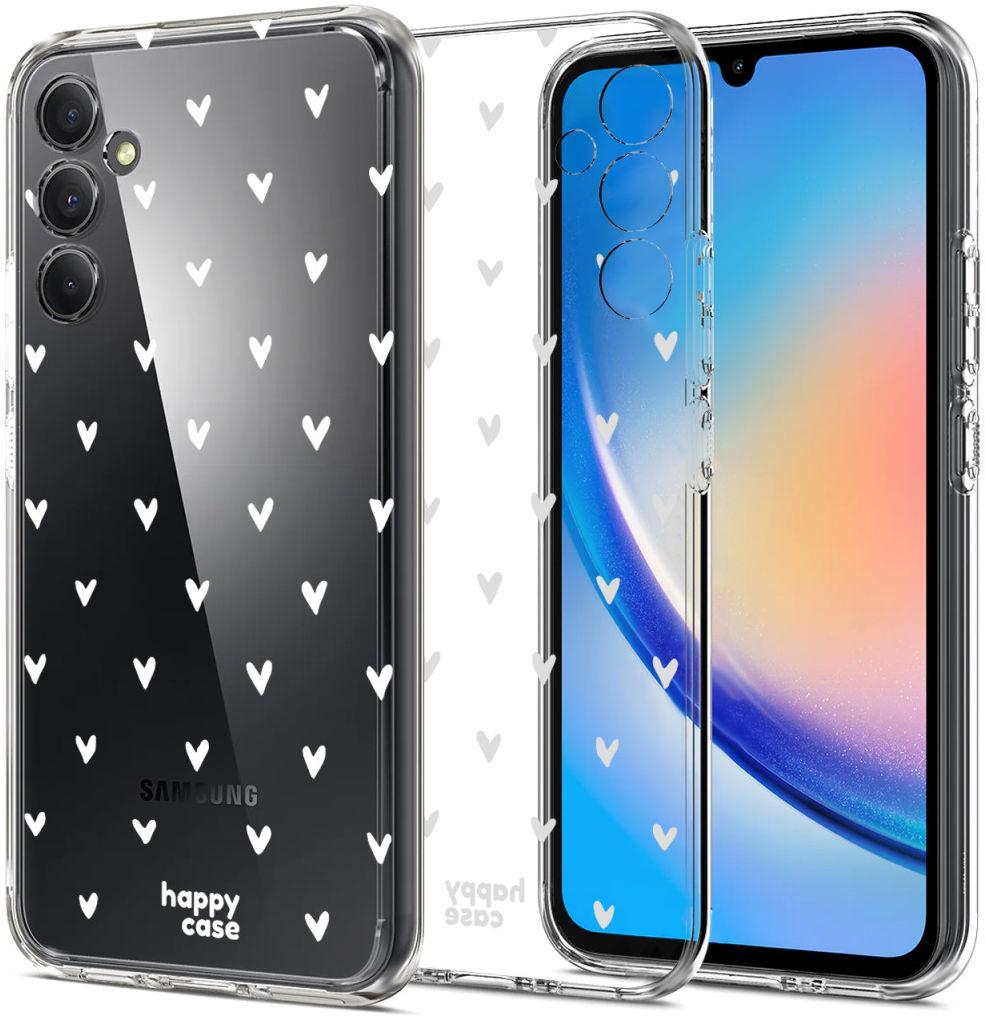 HappyCase Samsung Galaxy A34 Hoesje Flexibel TPU Hartjes Print afbeelding 2