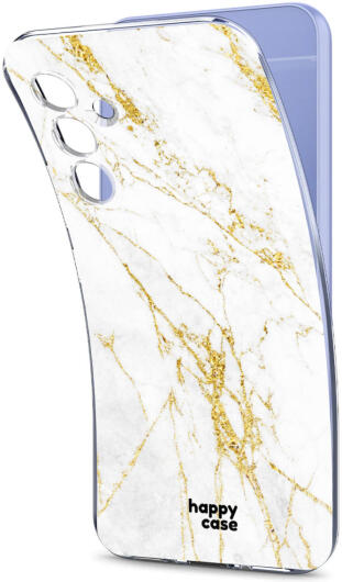 HappyCase Samsung Galaxy A54 Hoesje Flexibel TPU Wit Marmer Print afbeelding 7