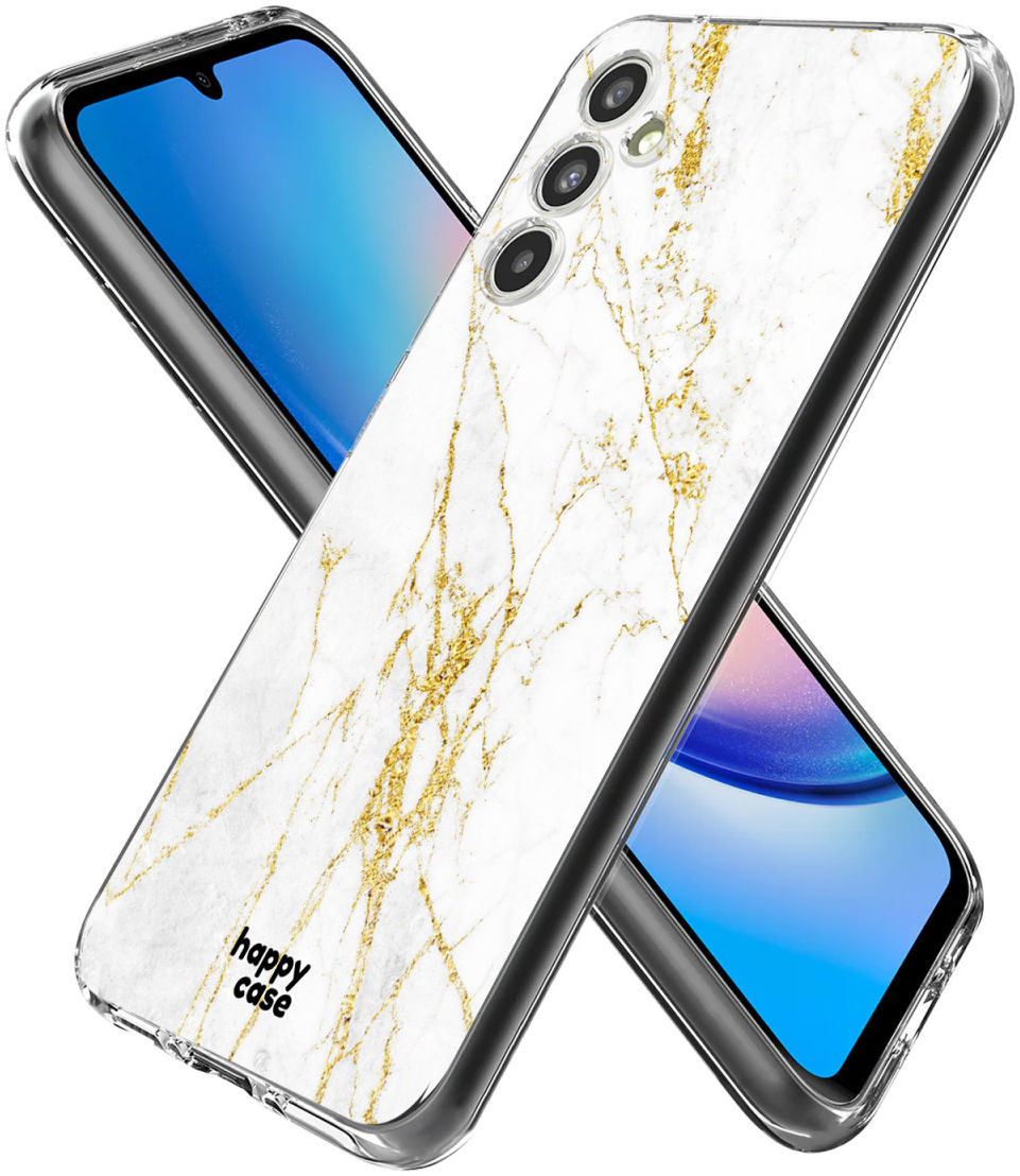 HappyCase Samsung Galaxy A34 Hoesje Flexibel TPU Wit Marmer Print afbeelding 6