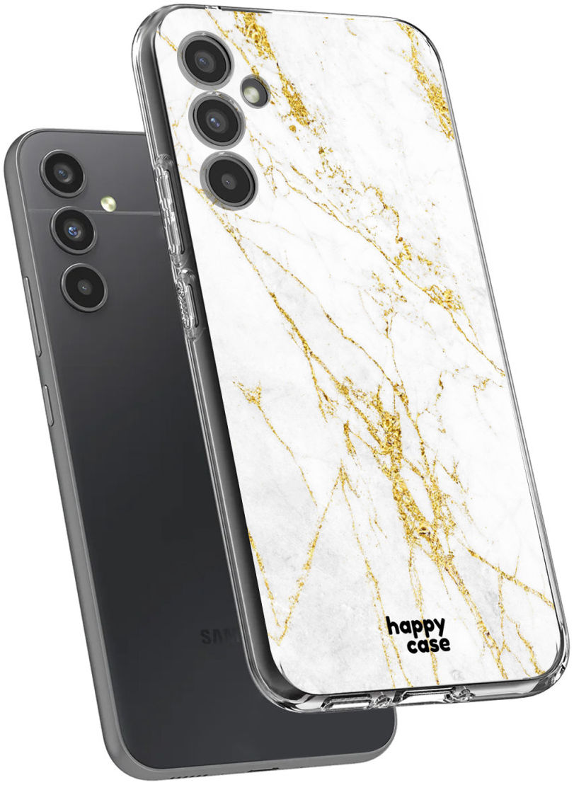 HappyCase Samsung Galaxy A34 Hoesje Flexibel TPU Wit Marmer Print afbeelding 7