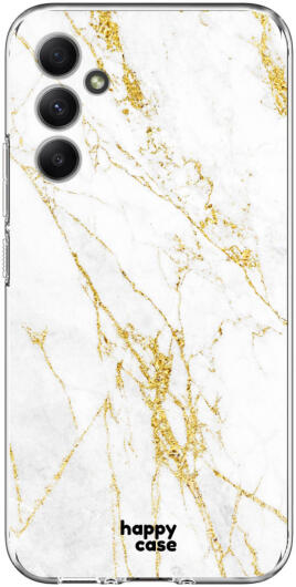 HappyCase Samsung Galaxy A34 Hoesje Flexibel TPU Wit Marmer Print afbeelding 1