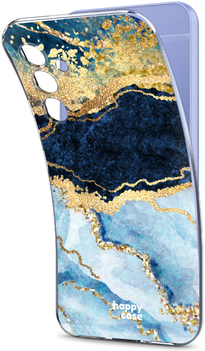 HappyCase Samsung Galaxy A54 Hoesje Flexibel TPU Blauw Marmer Print afbeelding 6