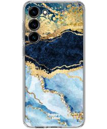 HappyCase Samsung Galaxy S23 Hoesje Flexibel TPU Blauw Marmer Print