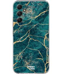 HappyCase Samsung Galaxy A34 Hoesje Flexibel TPU Aqua Marmer Print