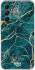 HappyCase Samsung Galaxy A34 Hoesje Flexibel TPU Aqua Marmer Print afbeelding 1