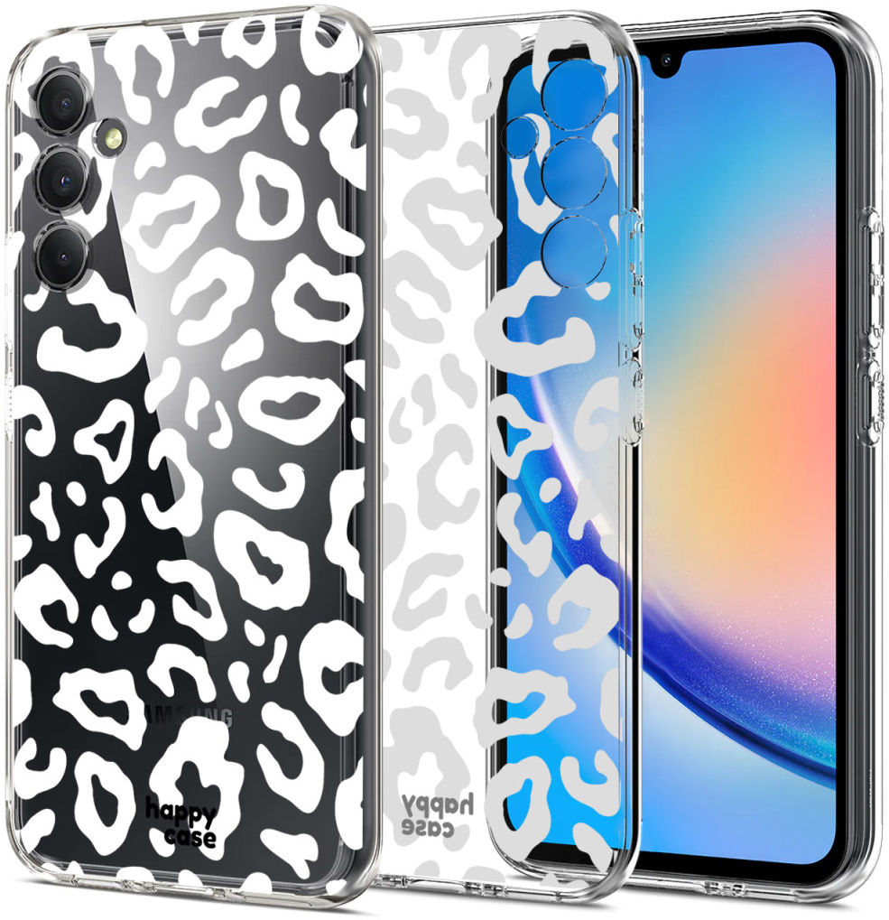 HappyCase Samsung Galaxy A34 Hoesje Flexibel TPU Luipaard Print afbeelding 2