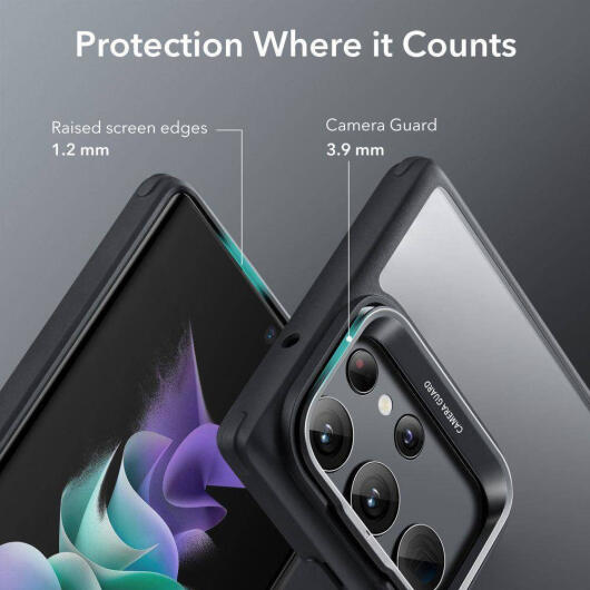 ESR Classic Kickstand Samsung Galaxy S23 Ultra Hoesje Clear / Zwart afbeelding 4