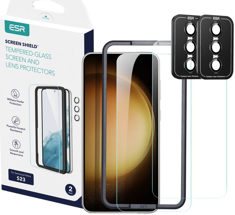 ESR Shield Samsung S23 Screen Protector + Camera Protector (2-Pack) afbeelding 1