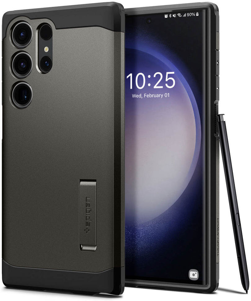 Spigen Tough Armor Samsung Galaxy S23 Ultra Hoesje Back Cover Gunmetal afbeelding 1