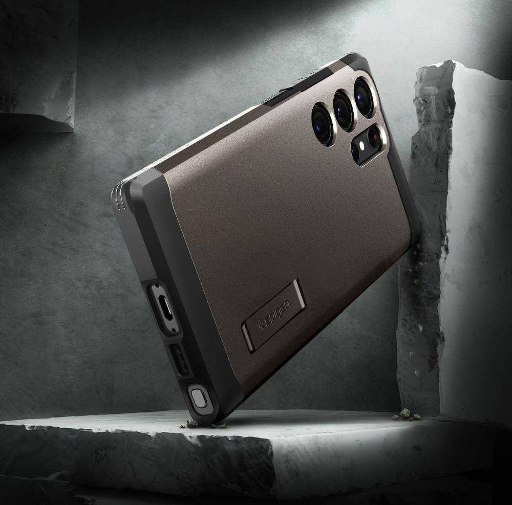 Spigen Tough Armor Samsung Galaxy S23 Ultra Hoesje Back Cover Gunmetal afbeelding 3