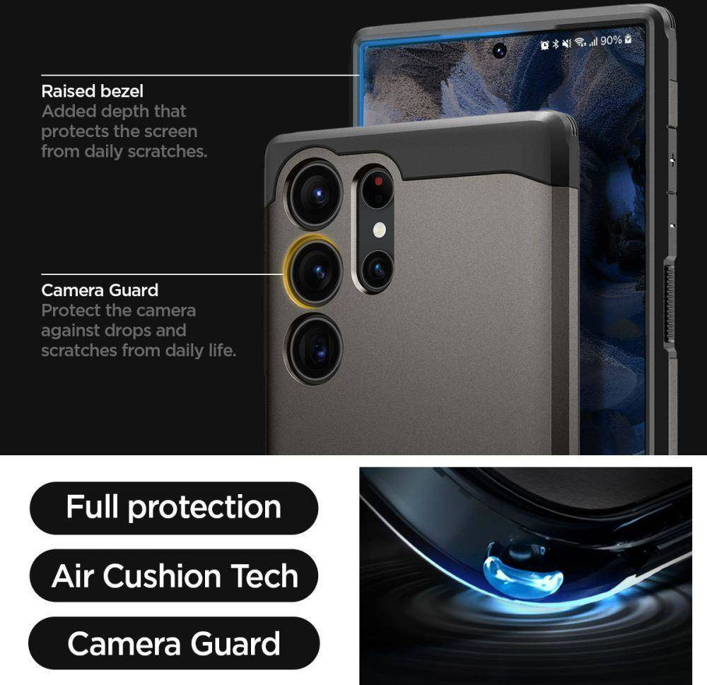 Spigen Tough Armor Samsung Galaxy S23 Ultra Hoesje Back Cover Gunmetal afbeelding 6