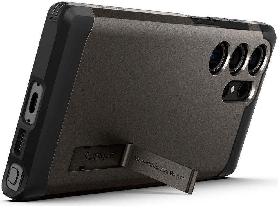 Spigen Tough Armor Samsung Galaxy S23 Ultra Hoesje Back Cover Gunmetal afbeelding 2