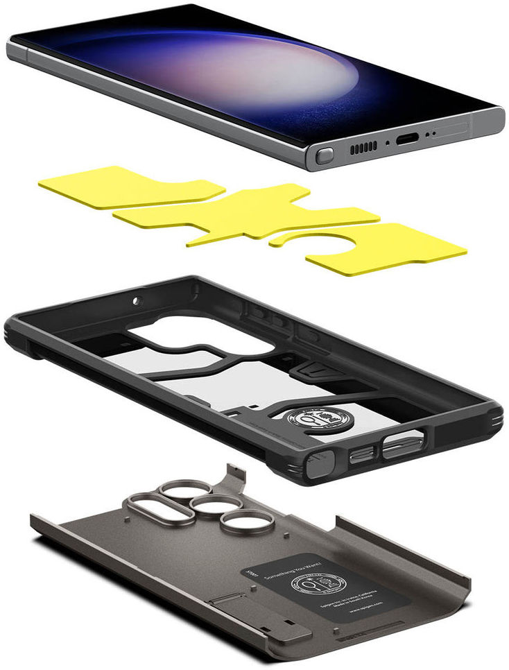 Spigen Tough Armor Samsung Galaxy S23 Ultra Hoesje Back Cover Gunmetal afbeelding 9