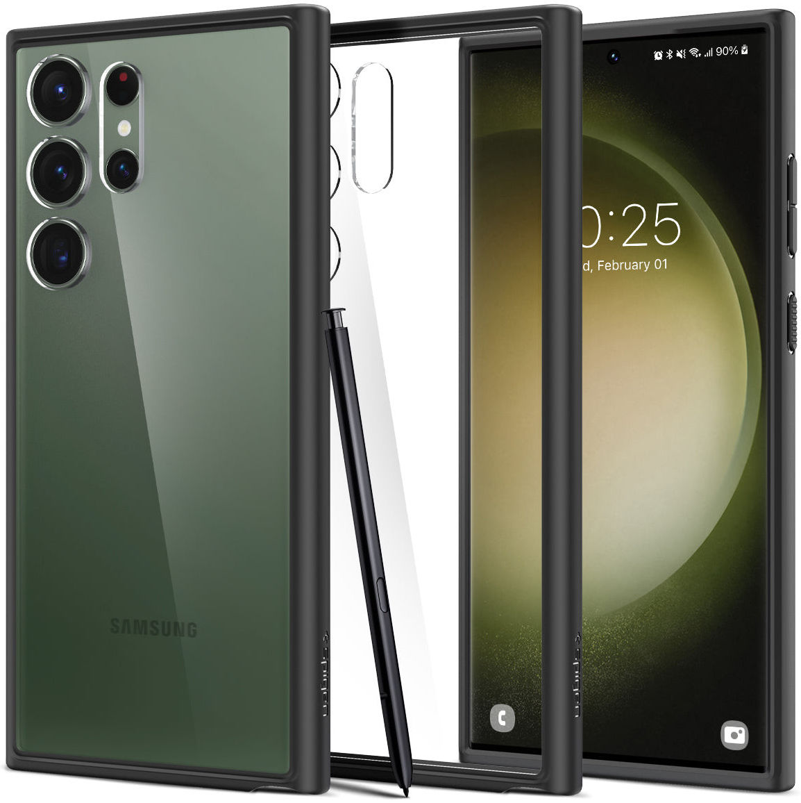 Spigen Ultra Hybrid Samsung S23 Ultra Hoesje Back Cover Zwart afbeelding 1