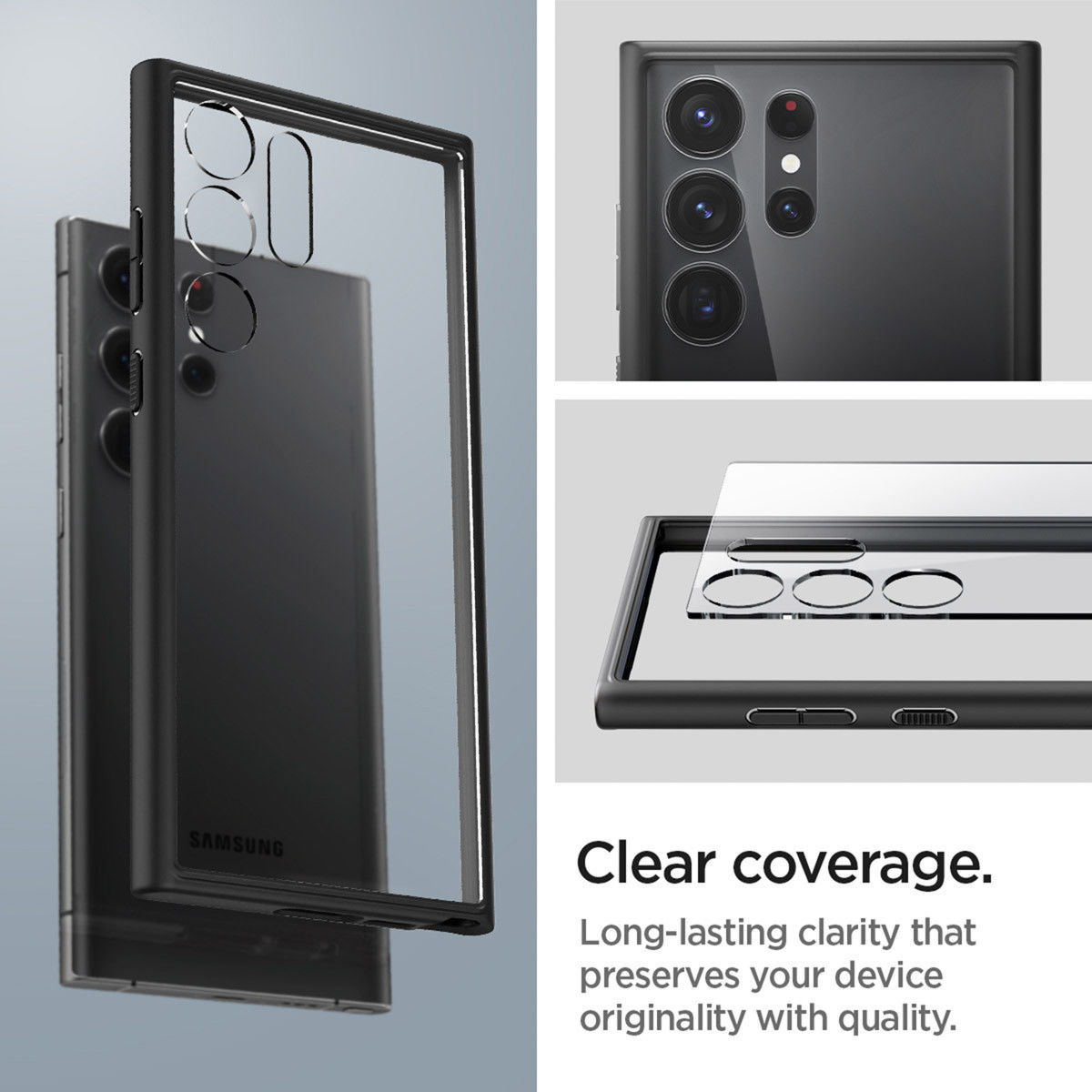 Spigen Ultra Hybrid Samsung S23 Ultra Hoesje Back Cover Zwart afbeelding 5