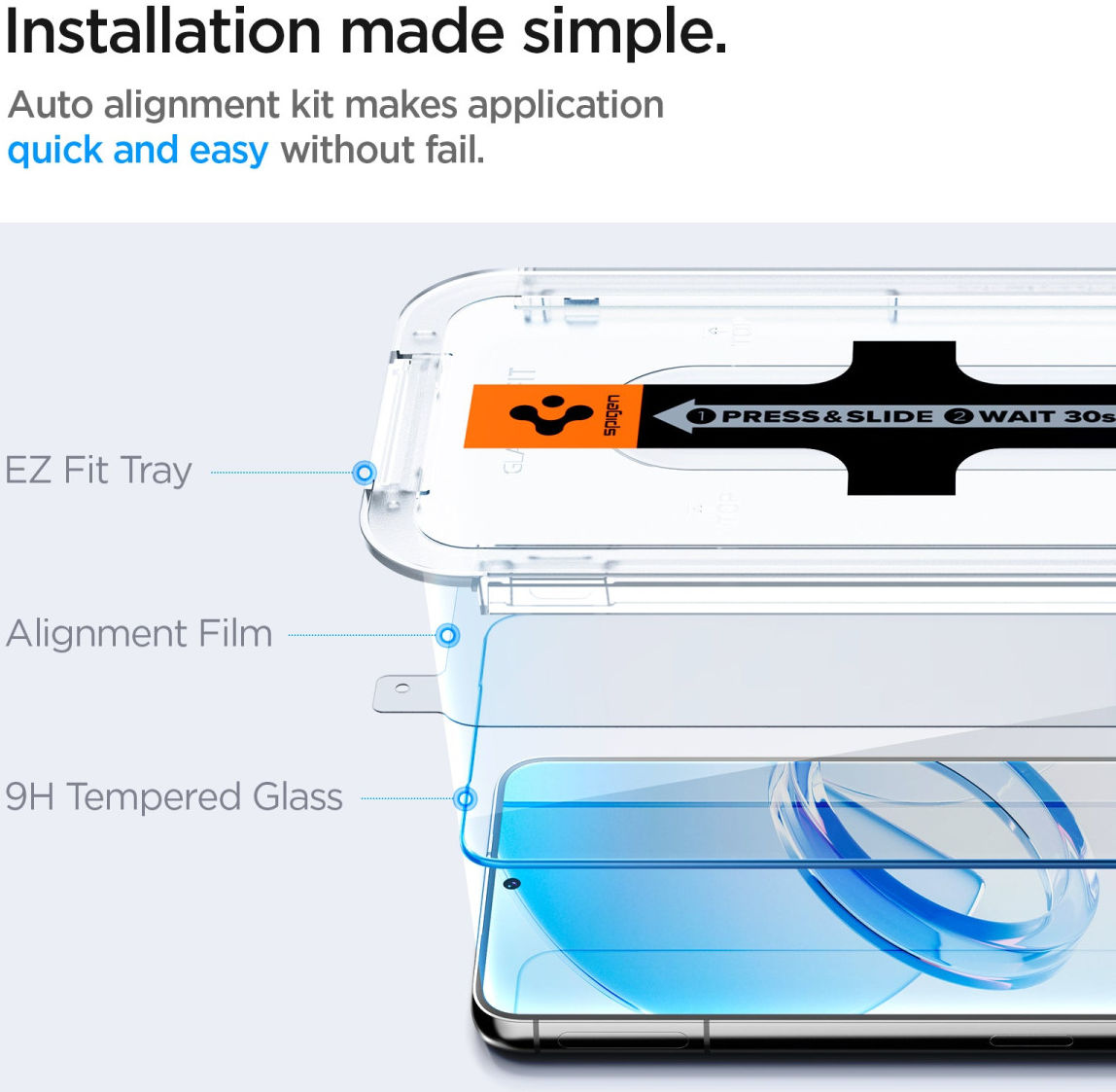 Spigen Glas.tR EZ Fit Samsung Galaxy S23 Screen Protector (2-Pack) afbeelding 4