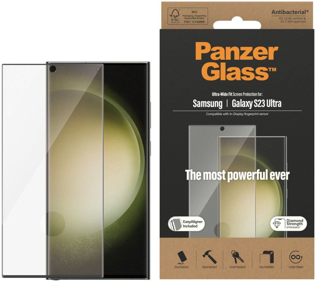 PanzerGlass Anti-Bacterial Tempered Glass Screen Protector - For Samsung  Galaxy S23 Ultra