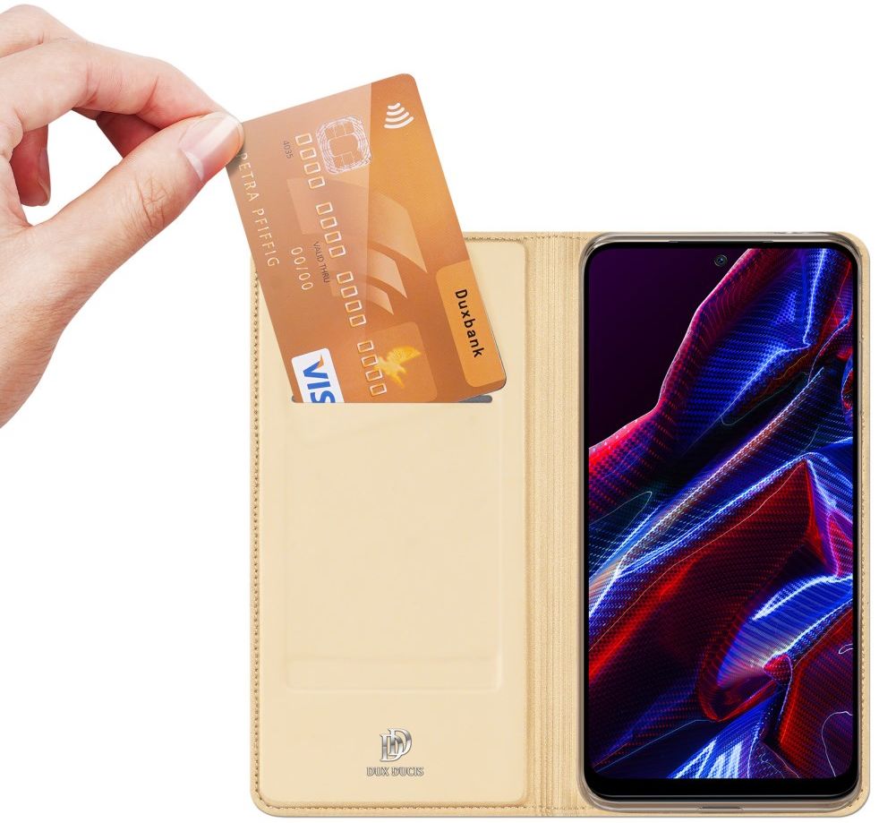 Dux Ducis Skin Pro Xiaomi Redmi Note 12 5G/Poco X5 Hoesje Wallet Goud afbeelding 2