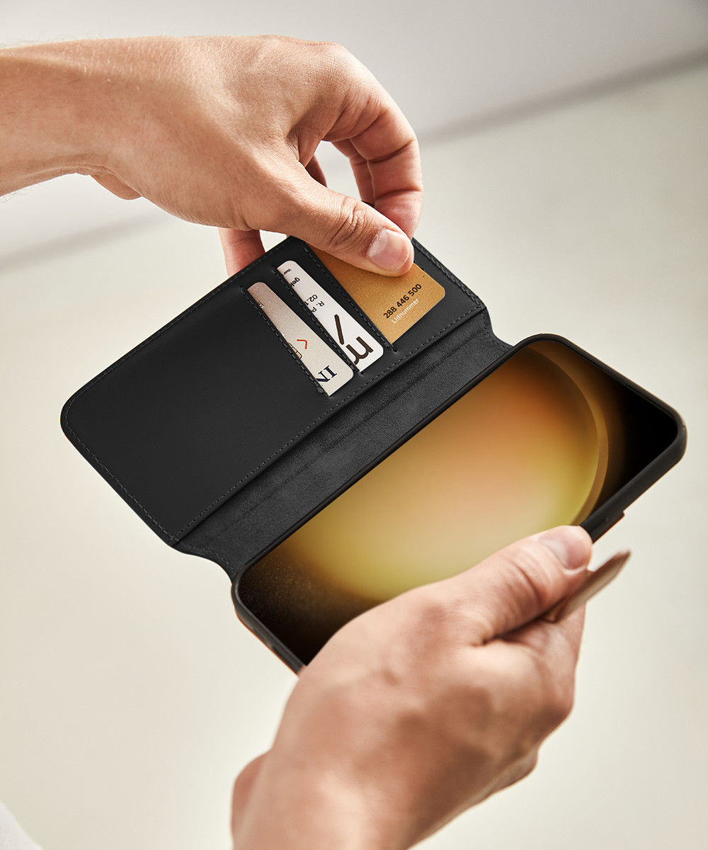 Minim 2-in-1 Samsung Galaxy S23 Hoesje Book Case en Back Cover Zwart afbeelding 3