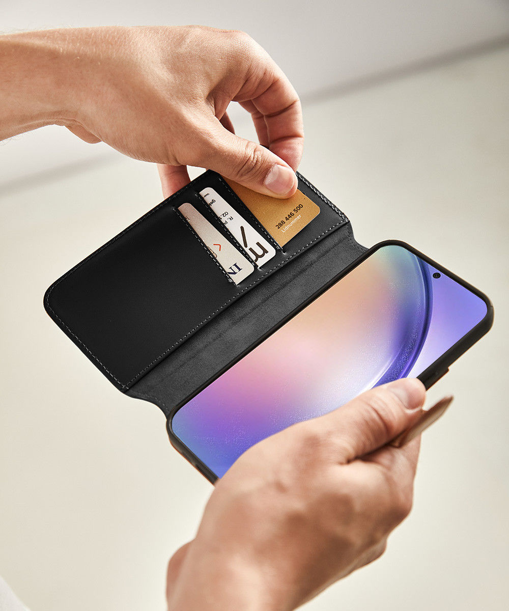 Minim 2-in-1 Samsung Galaxy A54 Hoesje Book Case en Back Cover Zwart afbeelding 3