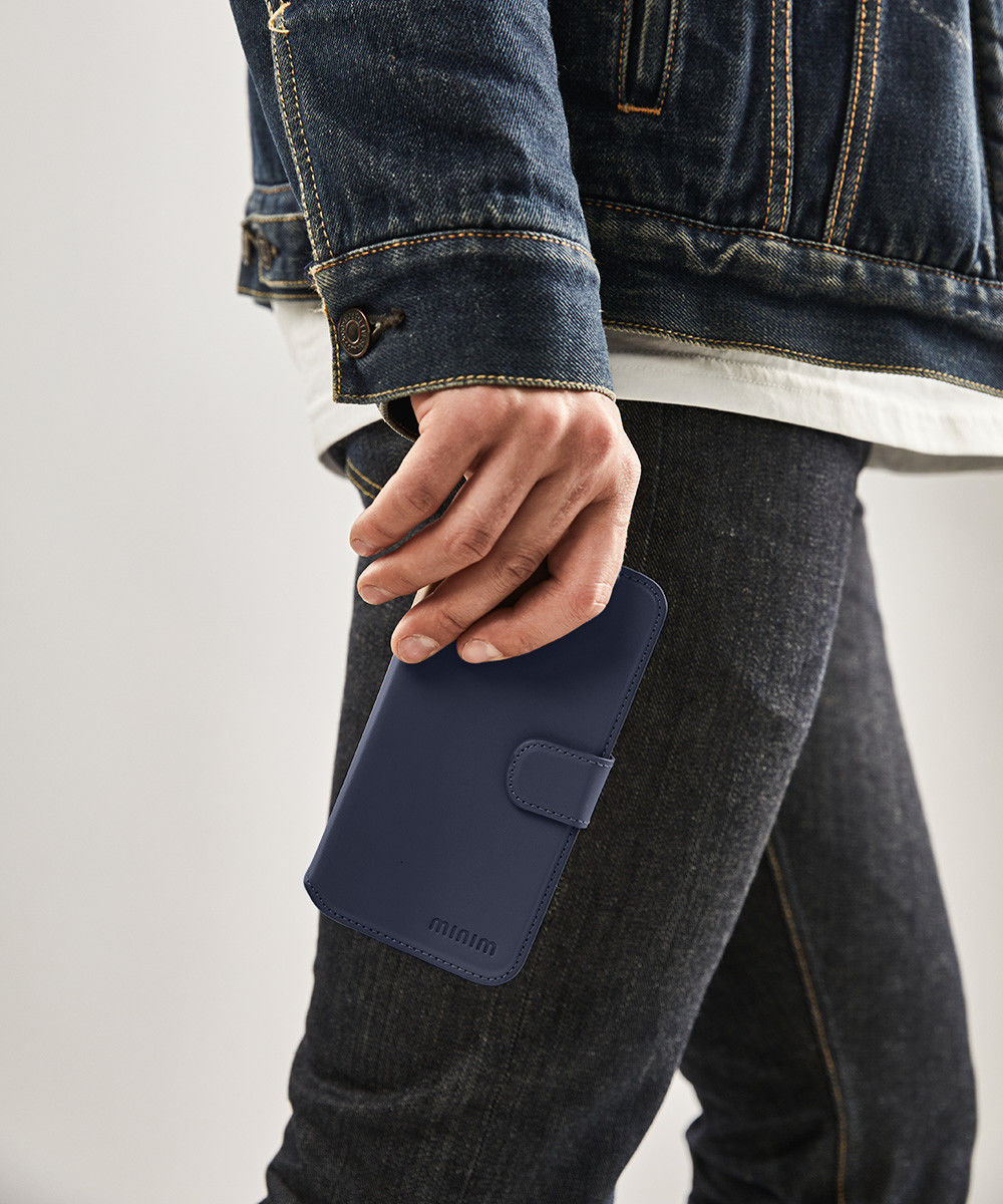 Minim 2-in-1 Samsung Galaxy A54 Hoesje Book Case en Back Cover Blauw afbeelding 4