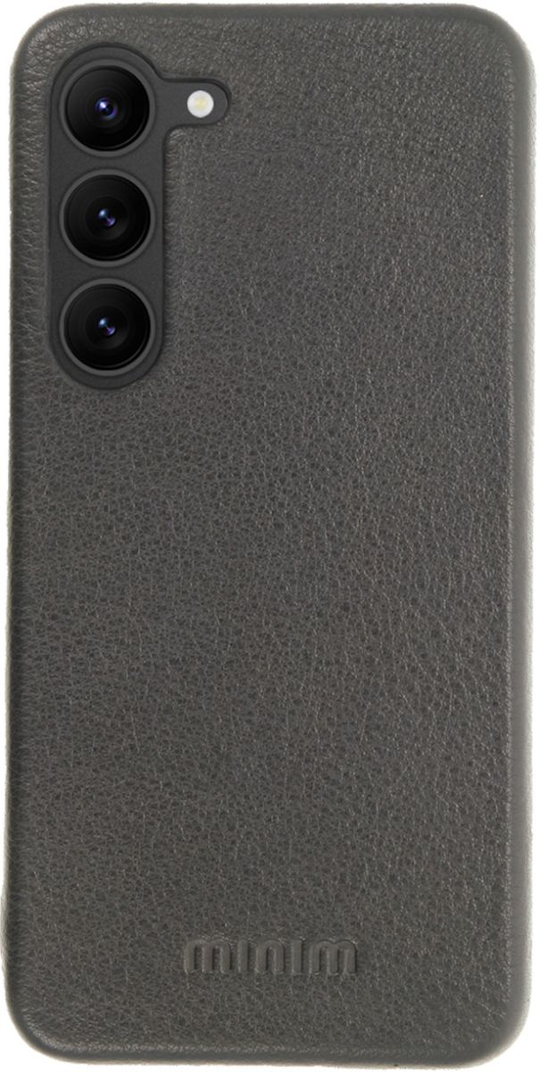 Minim Samsung Galaxy S23 Hoesje Back Cover Echt Leer Zwart afbeelding 1