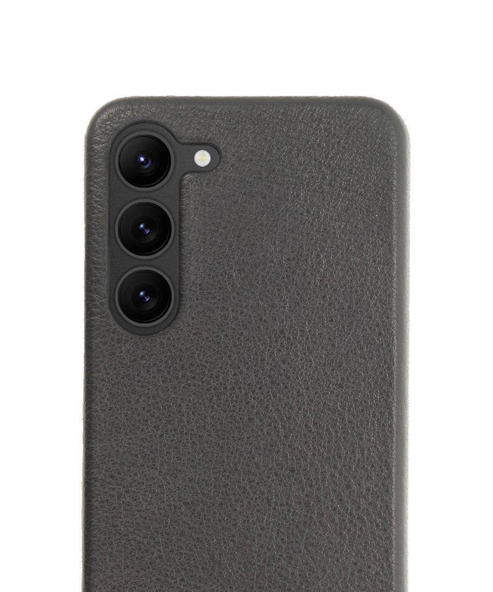 Minim Samsung Galaxy S23 Hoesje Back Cover Echt Leer Zwart afbeelding 2