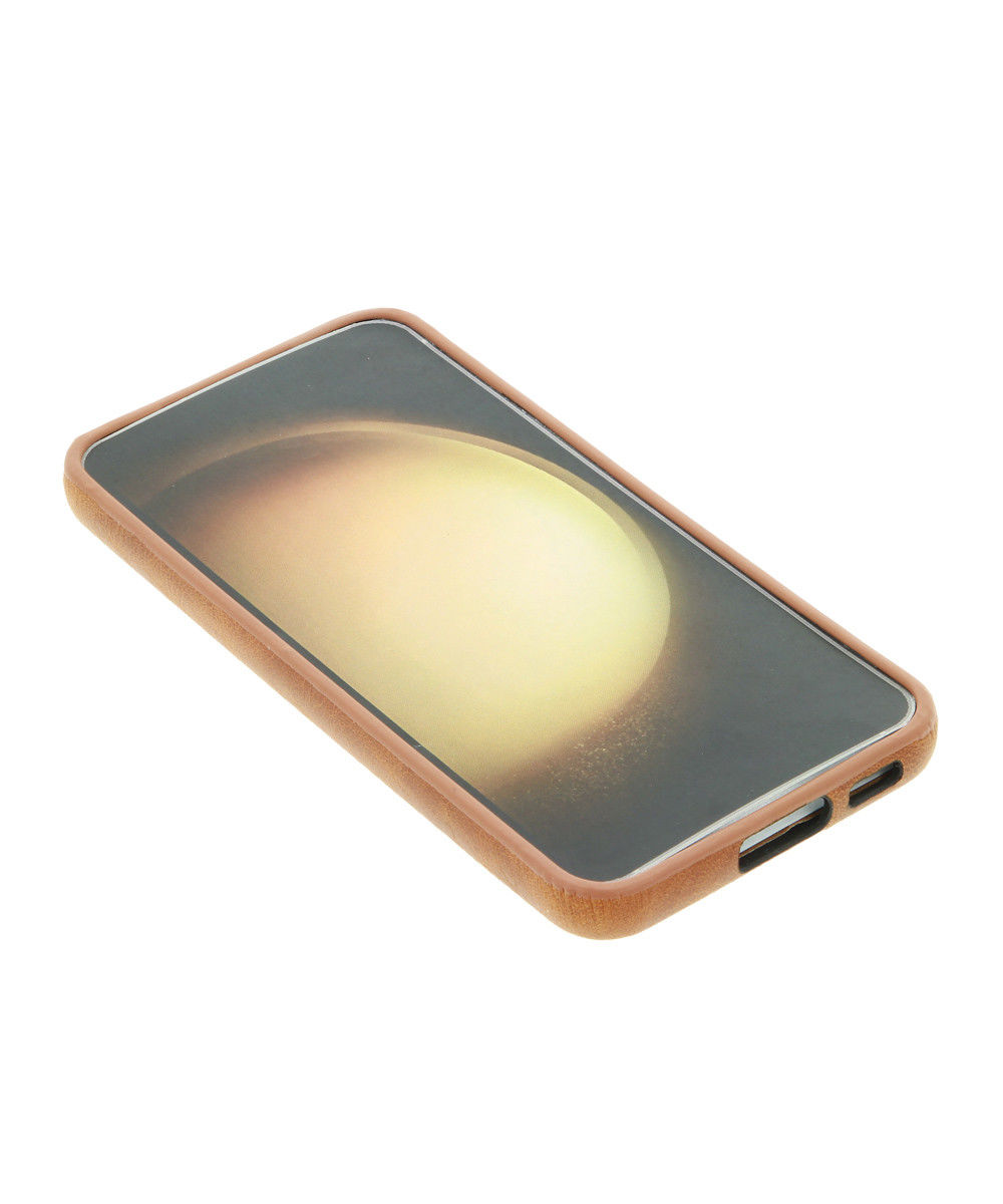 Minim Samsung Galaxy S23 Hoesje Back Cover Echt Leer Cognac afbeelding 7