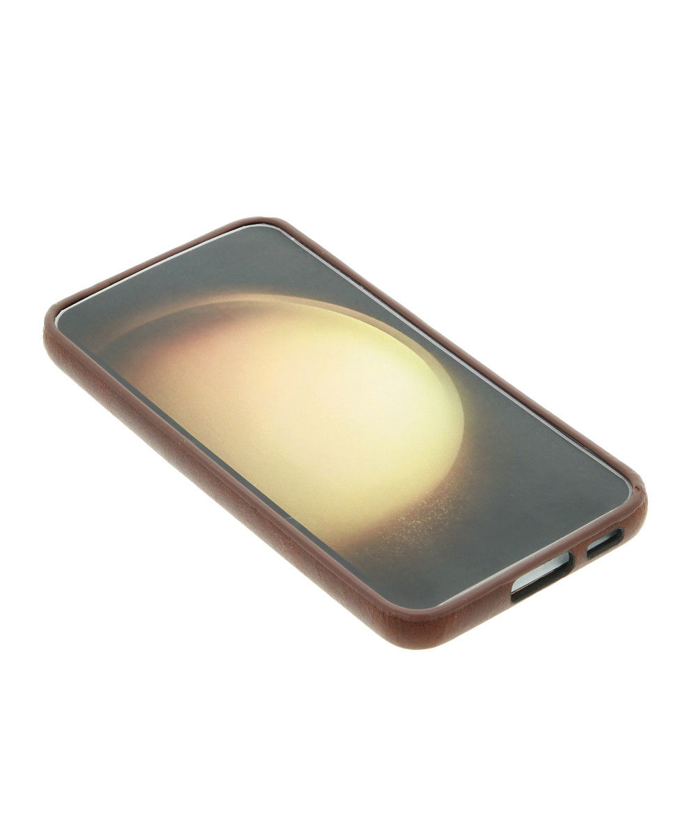 Minim Samsung Galaxy S23 Hoesje Back Cover Echt Leer Bruin afbeelding 7