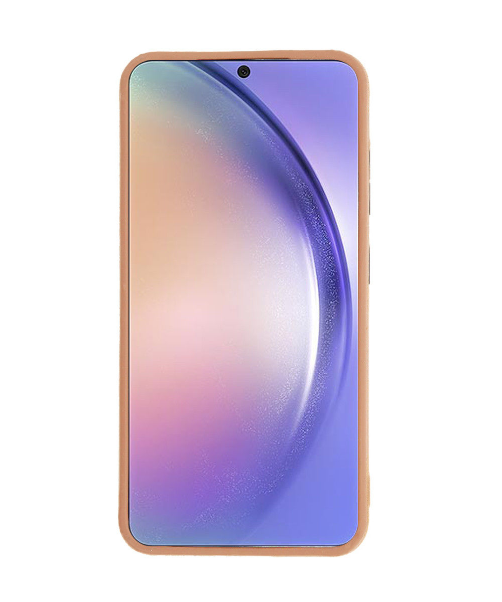 Minim Samsung Galaxy A54 Hoesje Back Cover Echt Leer Cognac afbeelding 5