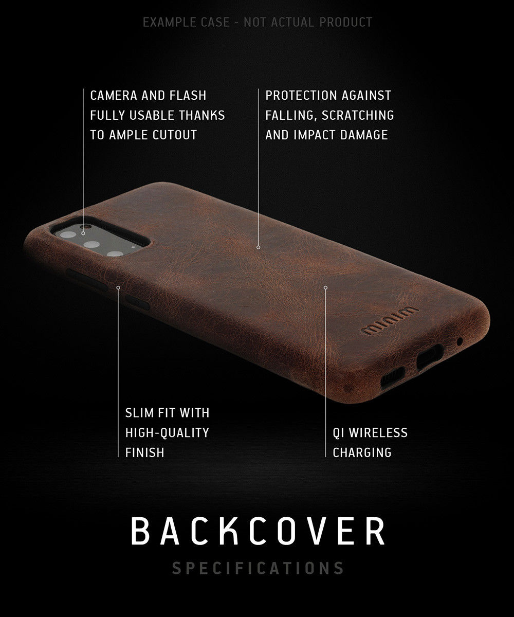 Minim Samsung Galaxy A54 Hoesje Back Cover Echt Leer Bruin afbeelding 3