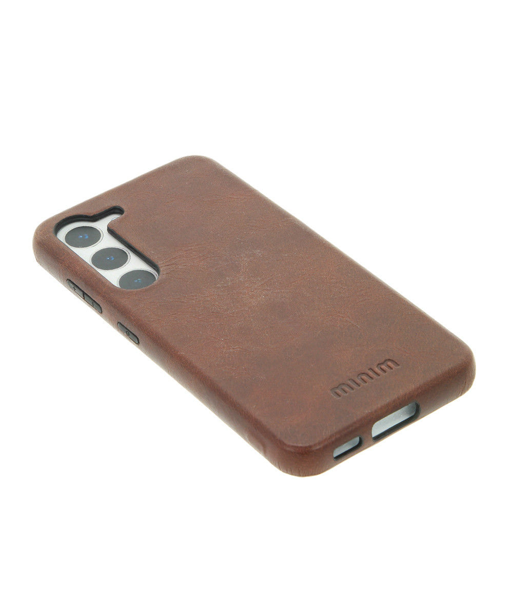Minim Samsung Galaxy A54 Hoesje Back Cover Echt Leer Bruin afbeelding 6