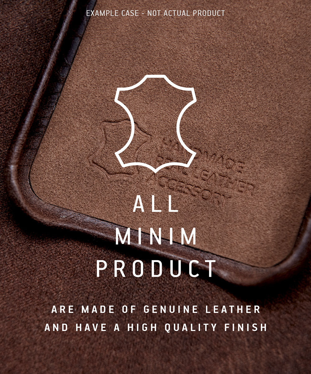 Minim Samsung Galaxy A54 Hoesje Back Cover Echt Leer Bruin afbeelding 8