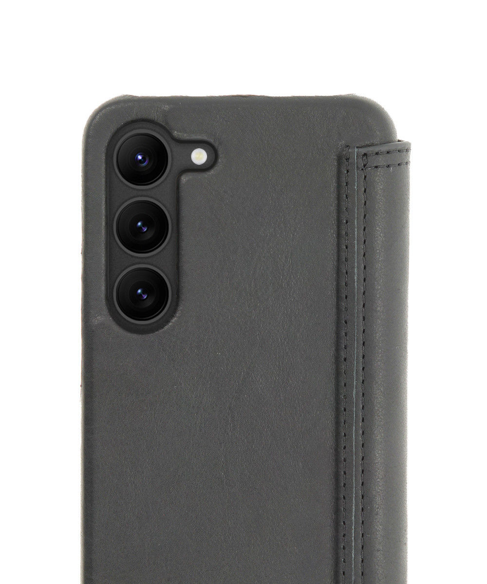 Minim Samsung Galaxy S23 Hoesje Wallet Book Case Echt Leer Zwart afbeelding 2