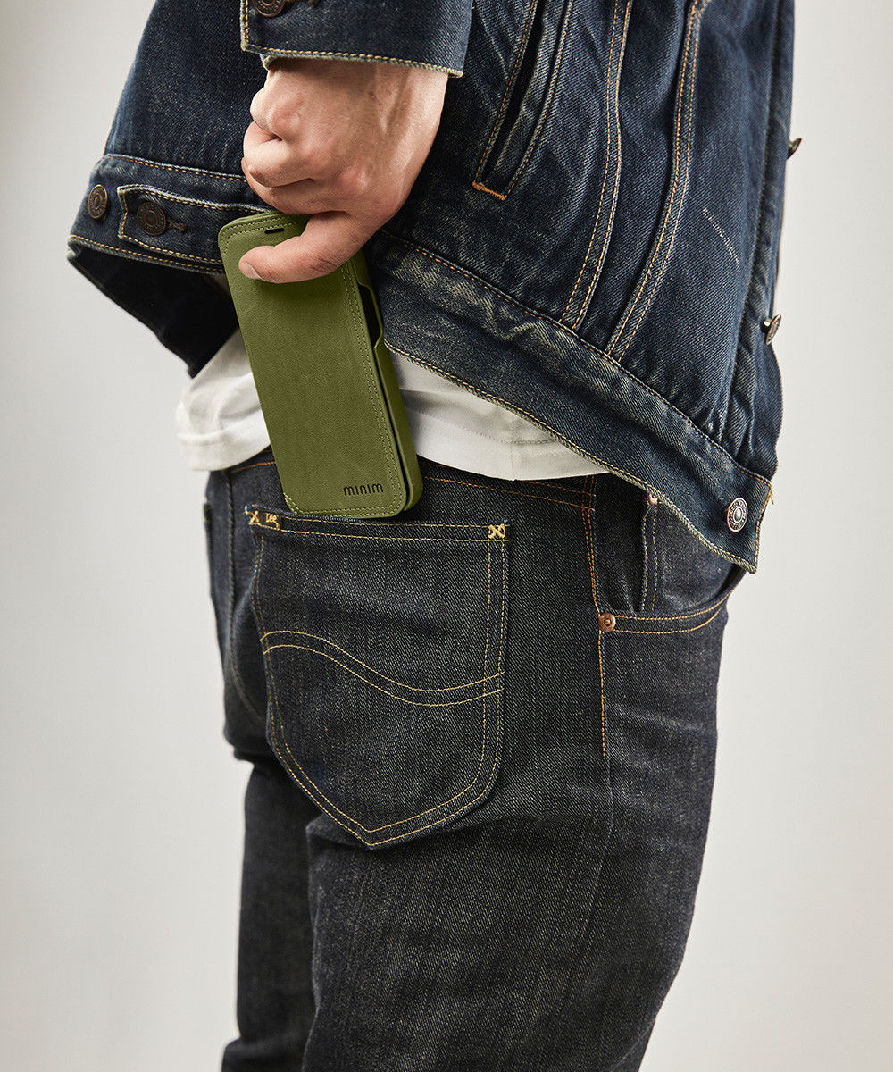 Minim Samsung Galaxy S23 Hoesje Wallet Book Case Echt Leer Zwart afbeelding 3