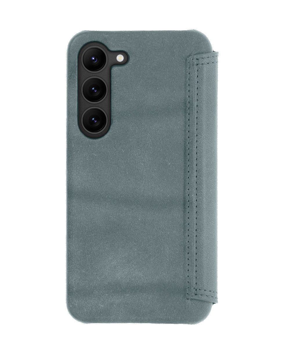 Minim Samsung Galaxy S23 Hoesje Wallet Book Case Echt Leer Blauw afbeelding 7